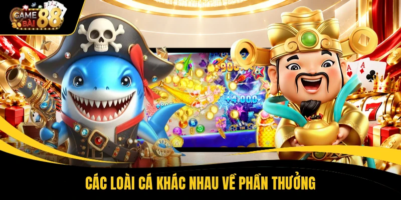 Các loài cá khác nhau về phần thưởng