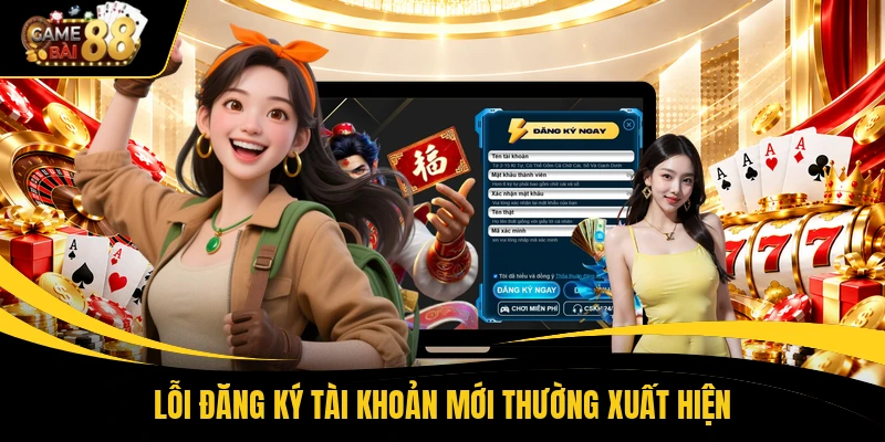 Lỗi đăng ký tài khoản mới thường xuất hiện